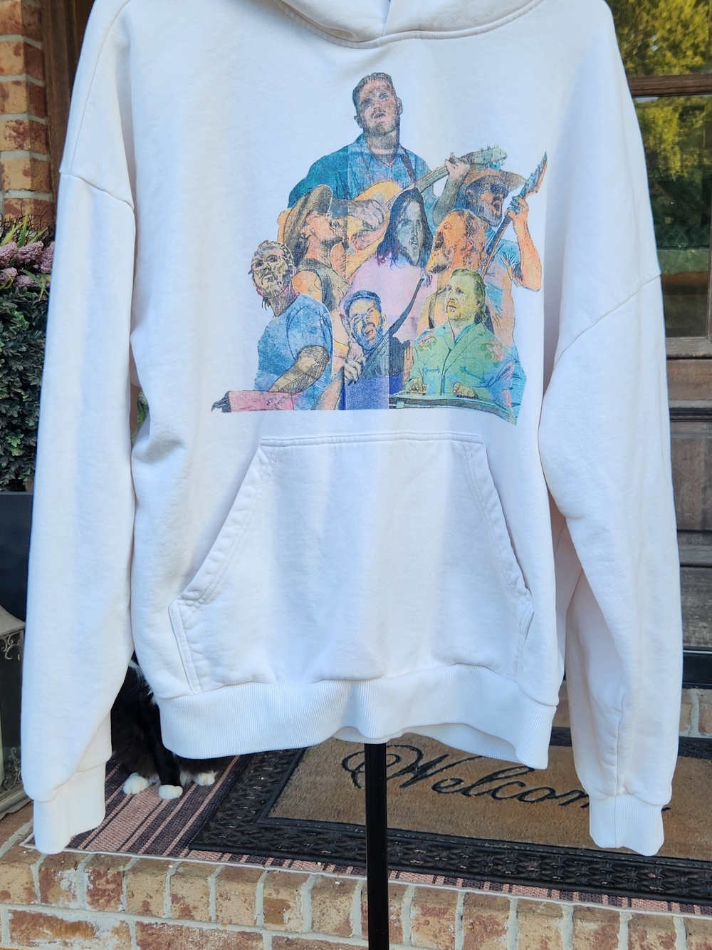 Official Zach Bryan Quittin’ Time Tour Hoodie - Cream / Ivory - Size S